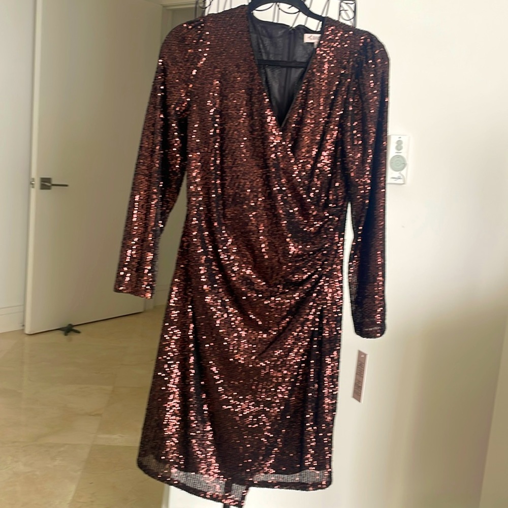 NWT NANETTE COPPER SEQUIN DRESS